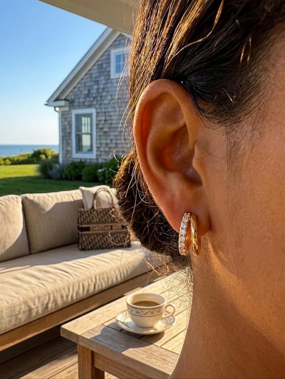 Gold Hoop Earrings Huggie Hoop Earrings